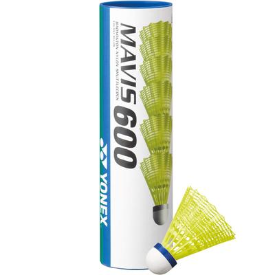 Yonex Mavis 600 Nylon Badminton Shuttlecocks - Yellow (Tube of 6) Medium Speed
