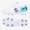 KOOKABURRA KC 3.0 SPIKE CRICKET SHOE WHITE/AQUA Senior SIZE ( 7-13)