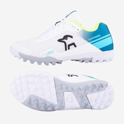 KOOKABURRA KC 5.0 RUBBER SOLE CRICKET SHOE WHITE/TEAL Junior Size