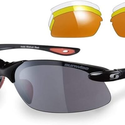 Sunwise unisex-adult Windrush Black Sunglasses Interchangeable Lenses