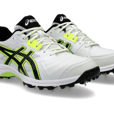 Asics  Gel Gully 7 White / Safety Yellow Cricket shoes full spike 2025 (only size 7 and 8)